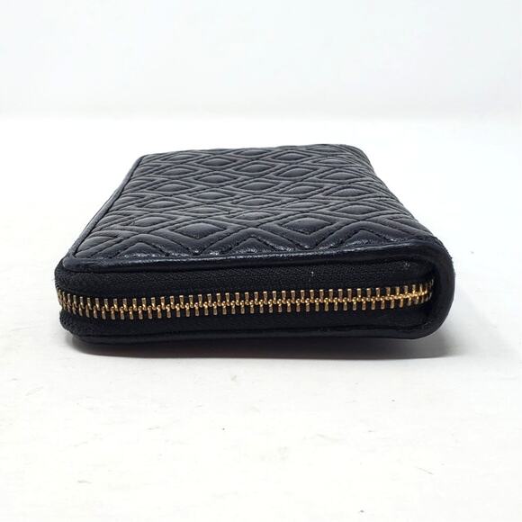 Tory Burch Fleming Zip Continental Wallet Quilted Soft Leather Black One Size - Picture 6 of 12